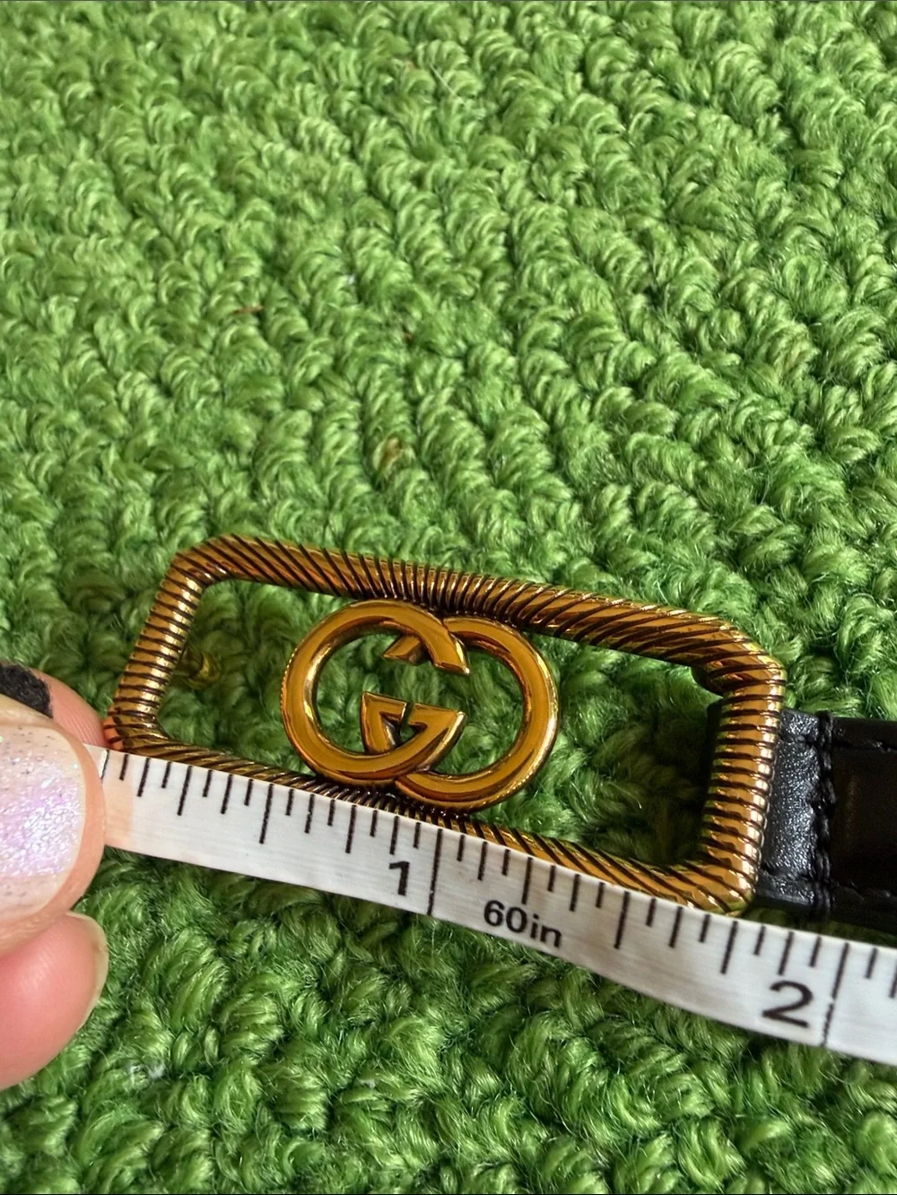 NEW. Gucci Gold tone Double G. Belt. Size 90. Fit medium. - Picture 6 of 9